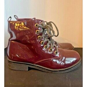 Stefan Combat Boots Dirty Laundry patent leather, lace-up US 8.5 NEW condition